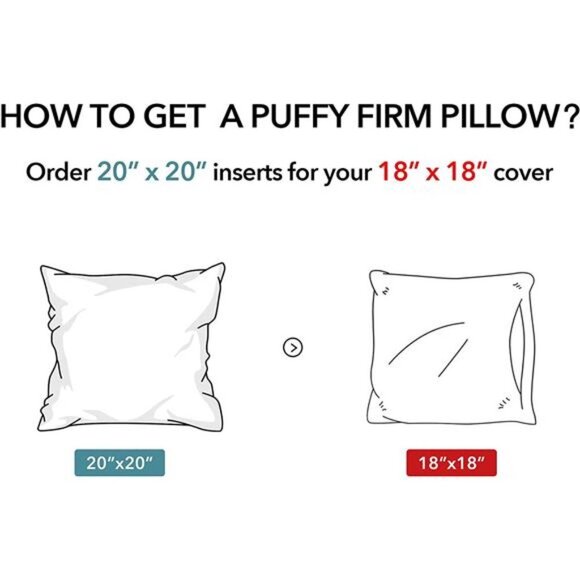 Throw Pillow Inserts with 100% Cotton Cover -20 Inch Square Interior Sofa Pillow - Picture 4 of 6